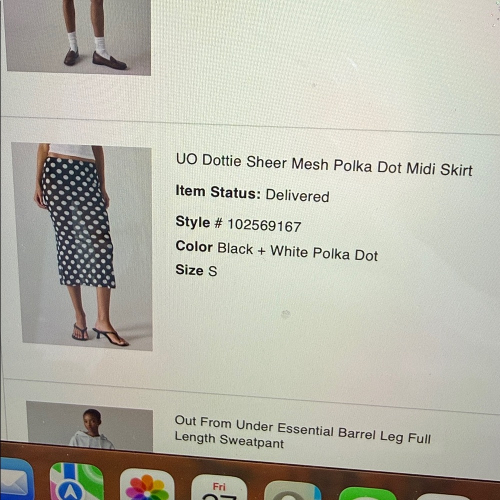 UO Dottie Sheer Mesh Polka Dot Midi Skirt - Picture 8 of 9